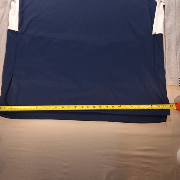 Adidas Men’s 2XL Colorblock Hoodie Navy Gray White Pullover Sweatshirt - Picture 2 of 5